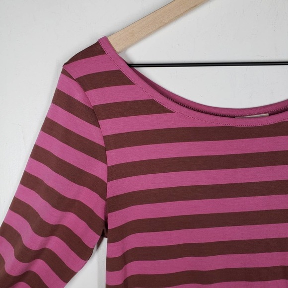 Matilda Jane Callie Stripe Long Sleeve Tee Women's S Purple Brown Long Sleeve - Picture 2 of 6